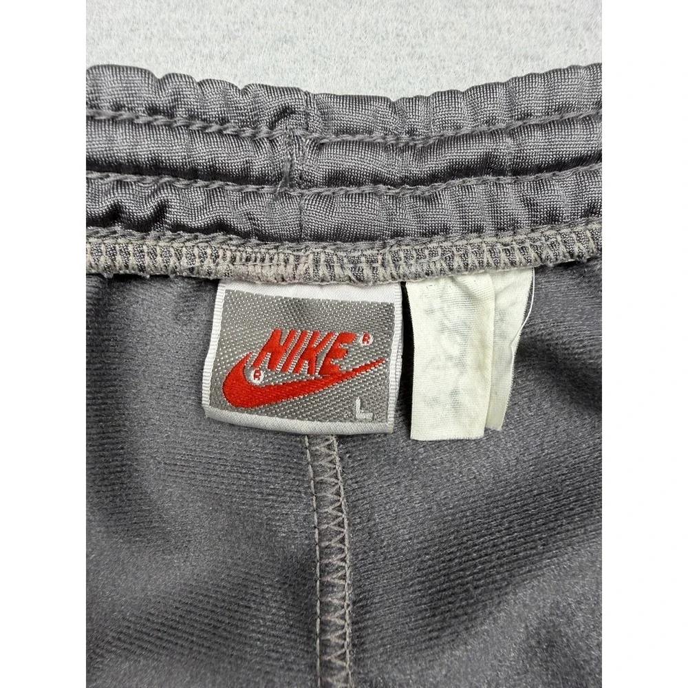 Rare Vintage NIKE Spell Out Box Logo Patch Athletic Track Pants 80s 90s Gray L